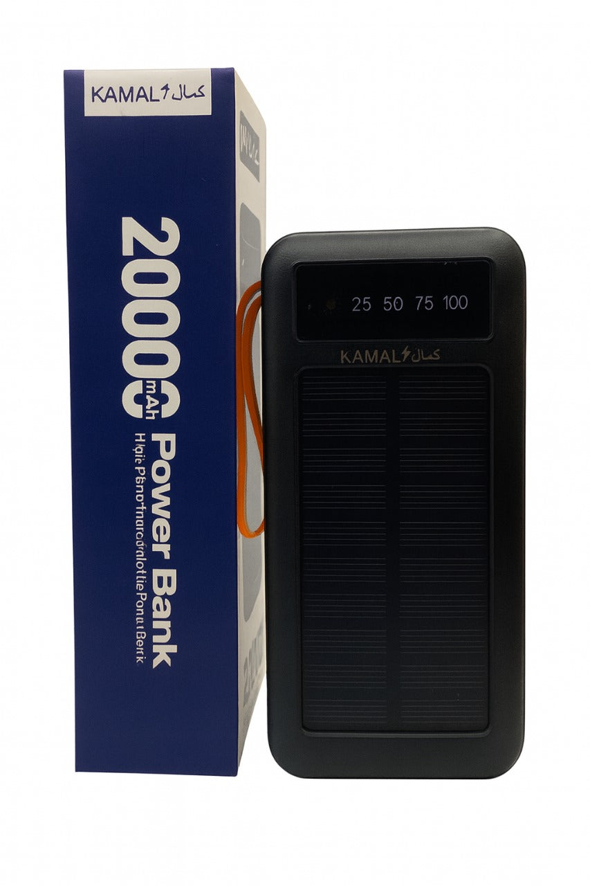 20000mAh Solar Power Bank | Built-in Cables | LED Light | Digital Display | Fast Charging Portable Solar Charger