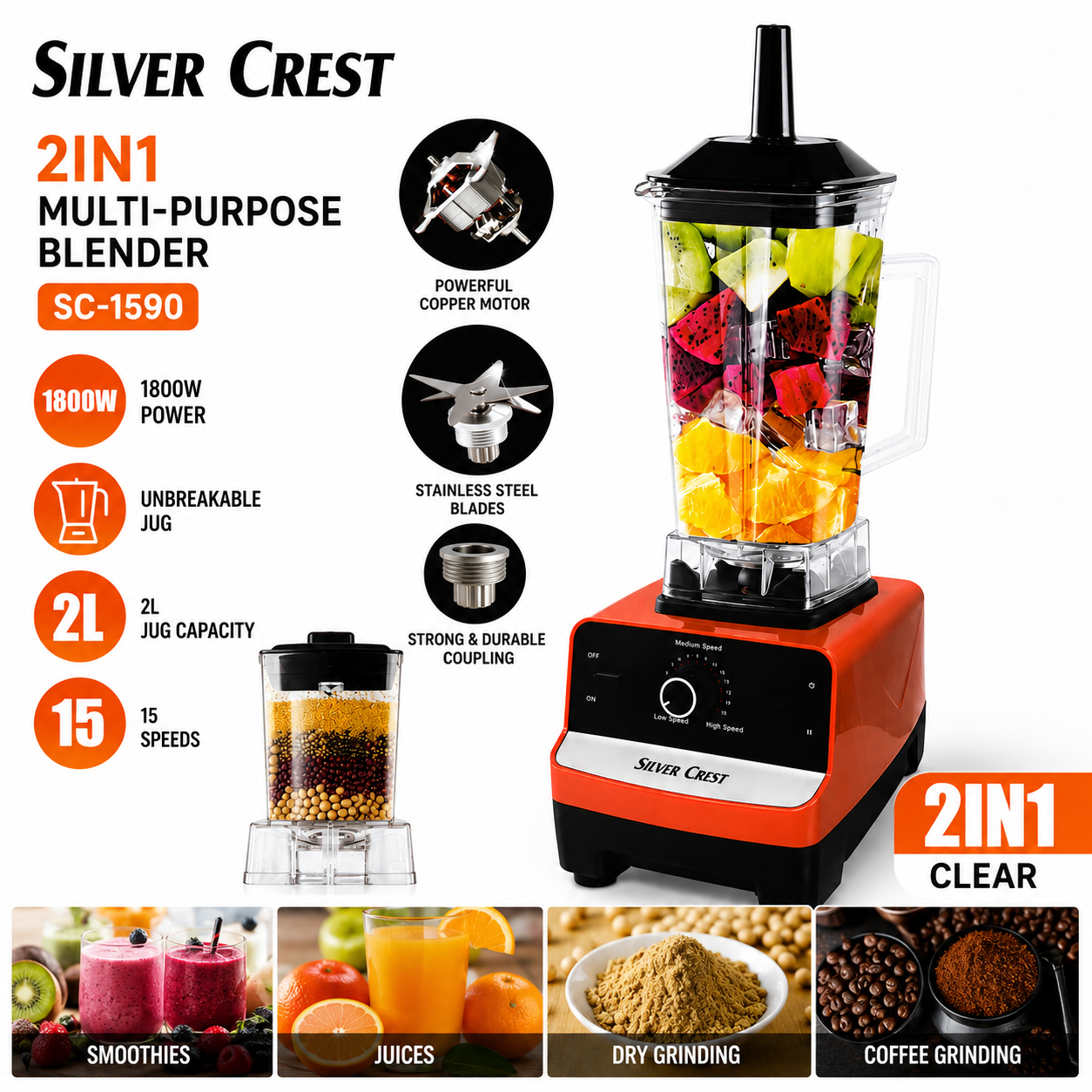 Orginal Silver Crest Juicer Blender 2 in 1