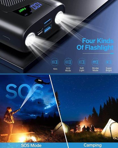 27000 MAH Powerfull powerbank with 4 output port and Bright LED Light