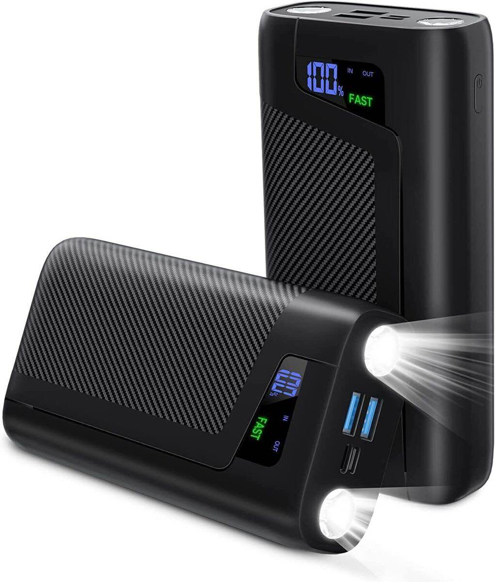 27000 MAH Powerfull powerbank with 4 output port and Bright LED Light