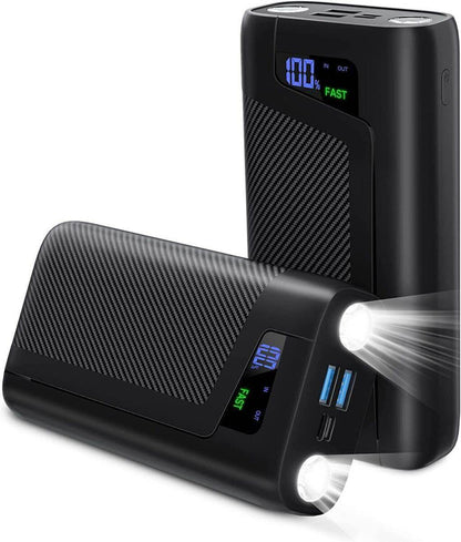 27000 MAH Powerfull powerbank with 4 output port and Bright LED Light