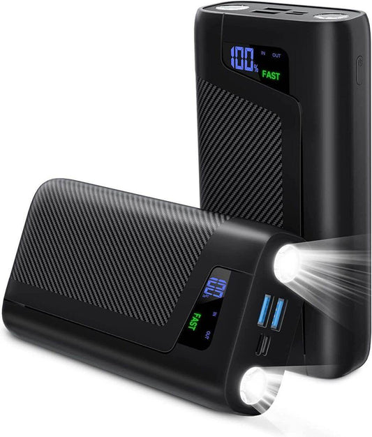 27000 MAH Powerfull powerbank with 4 output port and Bright LED Light